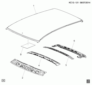 ЛИСТОВОЙ МЕТАЛЛ КУЗОВА PART 3 КРЫША (ЗА ИСКЛЮЧЕНИЕМ БАГАЖНОГО КРЕПЛЕНИЯ V54)