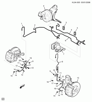 ТОРМОЗНЫЕ МАГИСТРАЛИ ПЕРЕДНИЙ(RHD)