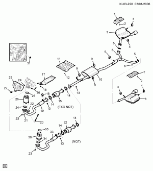 EXHAUST SYSTEM-L4 (LD9/2.4F)