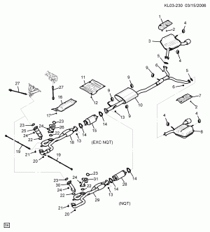 EXHAUST SYSTEM-V6 (LU1/3.2G)