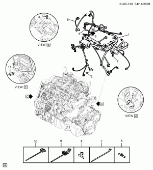 ЖГУТ ПРОВОДОВ ДВИГАТЕЛЯ (LLW/2.0R,LMN/2.0U)