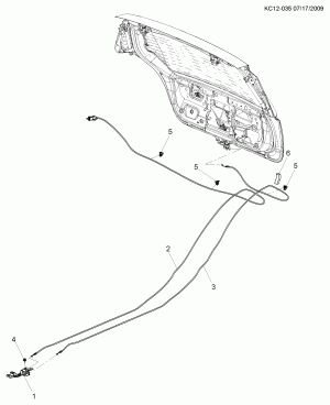 ЗАМОК И КАБЕЛЬ КРЫШКИ, ЗАДН. ОТСЕК (LHD)