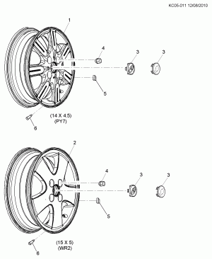 WHEELS & WHEEL COVERS (ALUMINUM)(PY7,WR2)