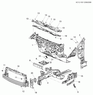 ЛИСТОВОЙ МЕТАЛЛ КУЗОВА PART 1 МОТОРНЫЙ ОТСЕК(1ST DES)
