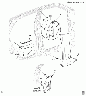 TRIM/CENTER PILLAR & REAR DOOR SILL