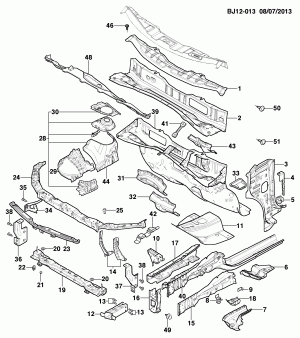 ЛИСТОВОЙ МЕТАЛЛ КУЗОВА PART 1 МОТОРНЫЙ ОТСЕК