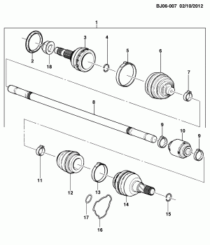ВЕДУЩИЙ ВАЛ / ПЕРЕДНЕГО КОЛЕСА-ПРАВАЯ СТОРОНА(L2C,MM3)