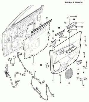 ОТДЕЛКА ПЕРЕДНЕЙ ДВЕРИ ПАССАЖИРА