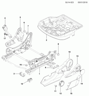 СИДЕНЬЕ В СБОРЕ/ВОДИТЕЛЯ PART 3 РАМА, ПОДУШКА ПЕРЕДНЕГО СИДЕНЬЯ