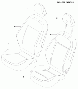 СИДЕНЬЕ В СБОРЕ/ВОДИТЕЛЯ PART 1 НАКЛАДКА И КРЫШКА