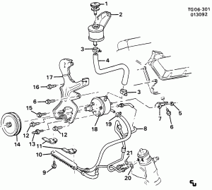 STEERING PUMP MOUNTING & LINES (L19/7.4N)
