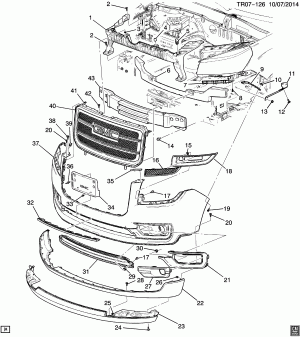 BUMPER/FRONT (G.M.C. Z88, EXC DENALI Y93)
