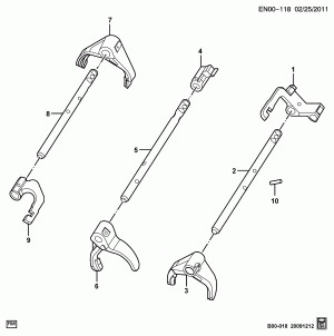 MANUAL TRANSMISSION SHIFTER BAR HOUSING SHIFT FORKS & SHAFTS