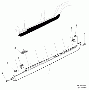 ORNAMENTATION AND WIPERS (ROCKER PANEL SKIRTS (SEDAN)(EXC (XY2))