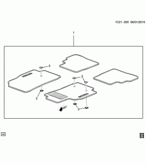 MAT PKG/FRONT & REAR FLOOR (EXC ALL WEATHER)