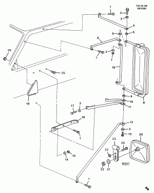 MIRROR/OUTSIDE REAR VIEW (W/WEST COAST TYPE MIRROR DG5,9C7, AUXILIARY MIRROR 9J7)