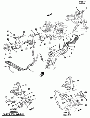 STEERING PUMP MOUNTING & LINES (L05/5.7K)