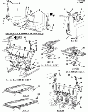SEAT BELTS & RELATED PARTS