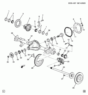МОСТ В СБОРЕ/ЗАДНИЙ 9.50 ЗУБЧАТЫЙ ВЕНЕЦ PART 1 (L3B/2.7K, ПОСТАВЩИК SU7)