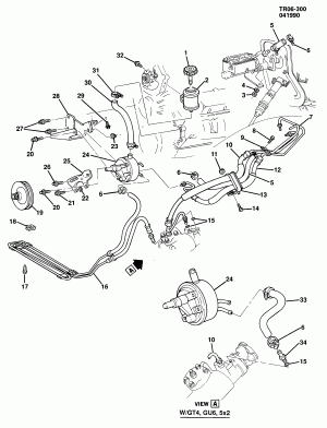 STEERING PUMP MOUNTING & LINES (L19/7.4N)