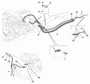 Fuel line - Diesel engine GMC 6.100 - 6.150