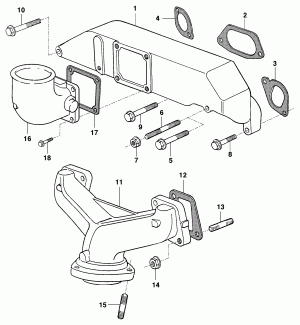 Intake and exhaust manifolds - Diesel engine L4A Maxion