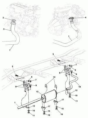 Exhaust system - GMC 6100 - 6150