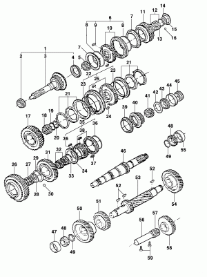 Transmission gears - Option M57 - EATON