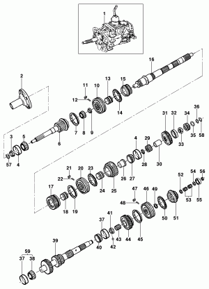Transmission gears - Option M55/M56/ME8/M0L - EATON