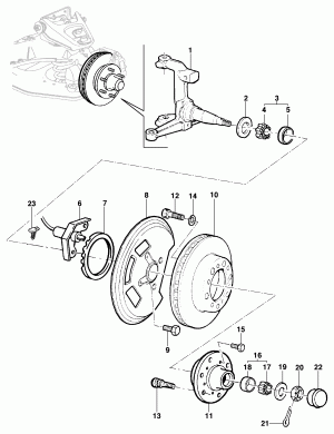 Front suspension spindle