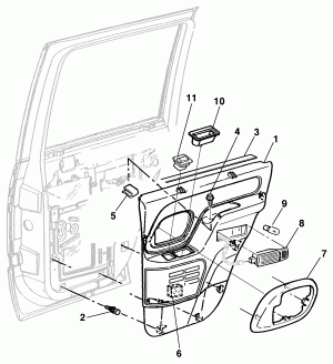 Rear door finishing panel