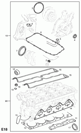 КОМПЛЕКТ ПРОКЛАДОК ДВИГАТЕЛЯ