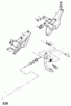 ПЕДАЛЬ И СКРЕПЛЕНИЯ МУФТЫ СЦЕПЛЕНИЯ