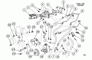 STEERING PUMP MOUNTING & LINES (L25/292T)