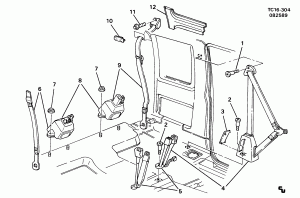 SEAT BELTS/BENCH SEAT (A52, SPLIT BENCH SEAT AE7)