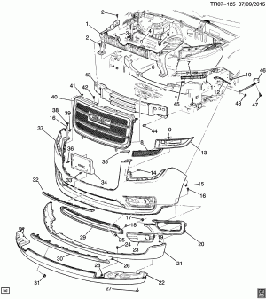 BUMPER/FRONT (G.M.C. Z88, DENALI Y93)