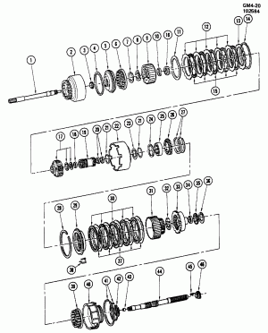 THM350/THM250C A.T. INTERNAL COMPONENTS (M38/M31/M38)