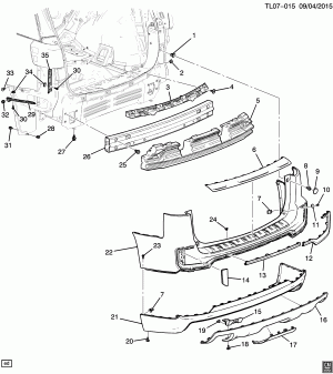 BUMPER/REAR (DUAL EXHAUST N10, EXC REAR PARKING ASSIST UD7)