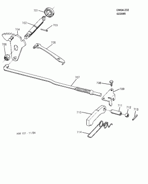 THM200C A.T. PARKING BRAKE & INSIDE DETENT LEVER (MV9)