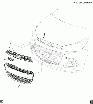 GRILLE/RADIATOR ("SPARK ACTIV" BLACK BUMPER V34)