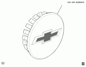 КОЛЕСНЫЕ КОЛПАКИ (CHEVROLET X88, УСТАНАВЛИВАЕТСЯ ДИЛЕРОМ, КОЛПАК КОЛЕСНОГО ДИСКА RXH, RXJ, VWD, VW9)