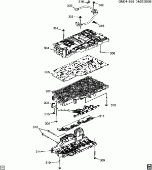 AUTOMATIC TRANSMISSION (MYA) (6L45) CONTROL VALVE ASSEMBLY