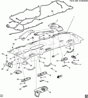 TRIM/INTERIOR-ROOF (EXC SUNROOF CF5)