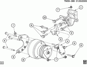 A/C COMPRESSOR MOUNTING (LQ7/2.2S) DIESEL