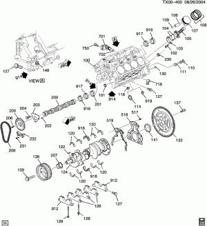 ENGINE ASM-5.3L V8 PART 1 CYLINDER BLOCK & RELATED PARTS (LH6/5.3M)