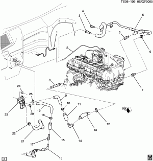 HOSES & PIPES/HEATER PART 1 FRONT (LL8/4.2S)