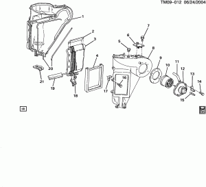 AUXILIARY A/C EVAPORATOR & BLOWER ASM (C69)