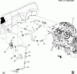HOSES & PIPES/HEATER PART 1 FRONT (LM4/5.3P)