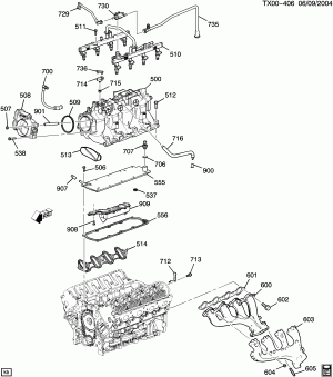 ENGINE ASM-6.0L V8 PART 5 MANIFOLD & FUEL RELATED PARTS (LS2/6.0H)