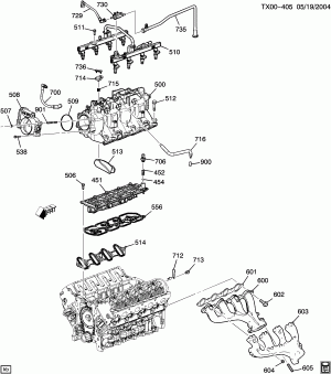 ENGINE ASM-5.3L V8 PART 5 MANIFOLD & FUEL RELATED PARTS (LH6/5.3M)